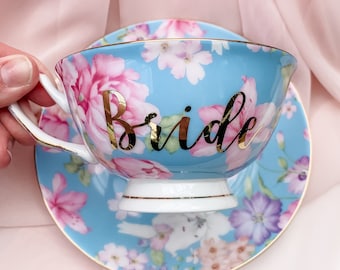 Bride Tea Cup & Saucer, Bride Teacup, Bride Cup, Wedding Teacup, Bride Gift Tea Cup, Bridal Shower Tea Party, Wedding Gift Tea Cup