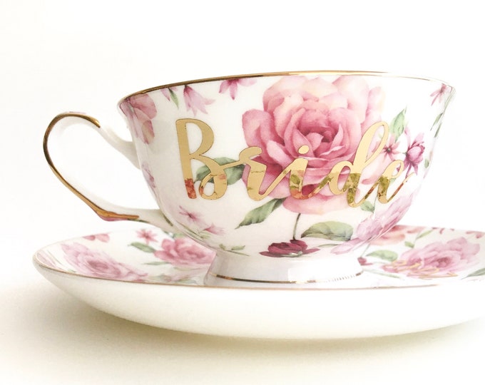 Bride Tea Cup & Saucer, Bride Teacup, Bride Cup, Wedding Teacup, Bride