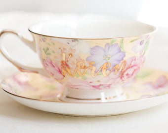 Personalized Tea Cup Hostess Gift | Housewarming Gift Teacup | New Home Owner Gifts | Unique Hostess Thank You Gift | Congrats Home Gift