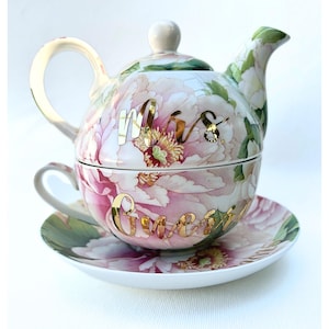 Personalized Custom Teapot | Custom Tea-for-one | Bridal Tea | Mom Tea Gift | Grandma Gift | Tea Lover | Tea Party Decor | Tea Pot Gift
