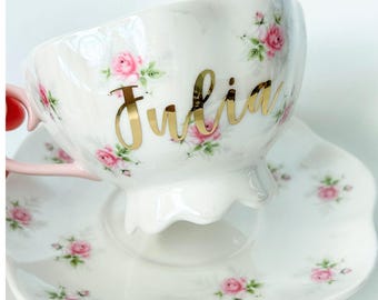 Custom Tea Cup | Personalized Tea Cup | Personalized Teacup | Bride Teacup| Gift for Her | Tea Mug Gift | Custom Teacup | Tea Cup for Her