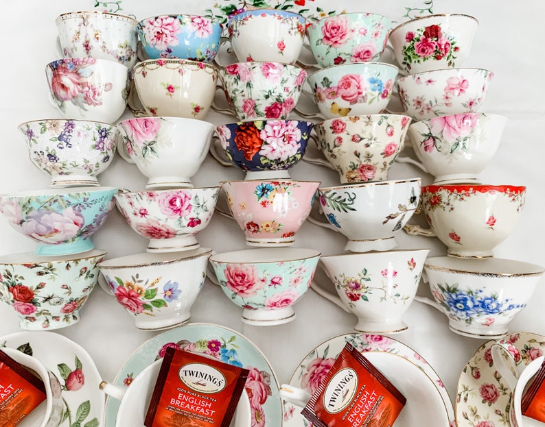 Cheap Tea Cups IMPERFECT Bulk Tea cups /& Saucers with Minor Imperfections Discount Tea Cups Teacup Lot Mismatched Teacups Tea Party