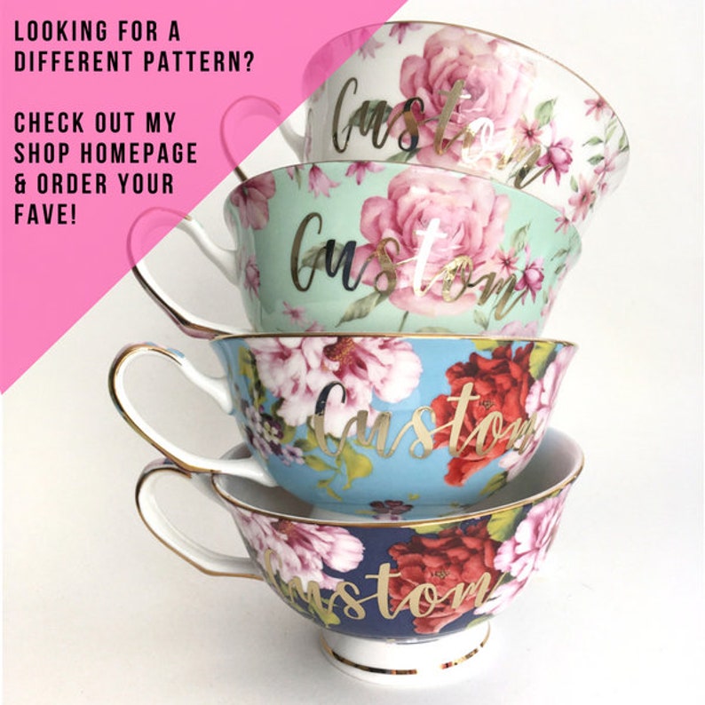 CUSTOM Tea Cup Personalized Tea Cup and Saucer Custom Etsy
