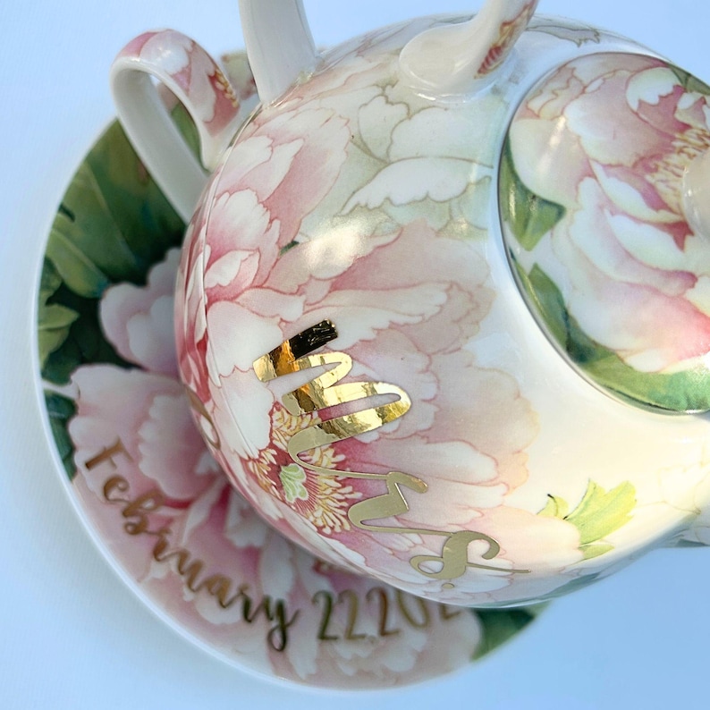 Personalized Custom Teapot | Custom Tea-for-one | Bridal Tea | Mom Tea ...
