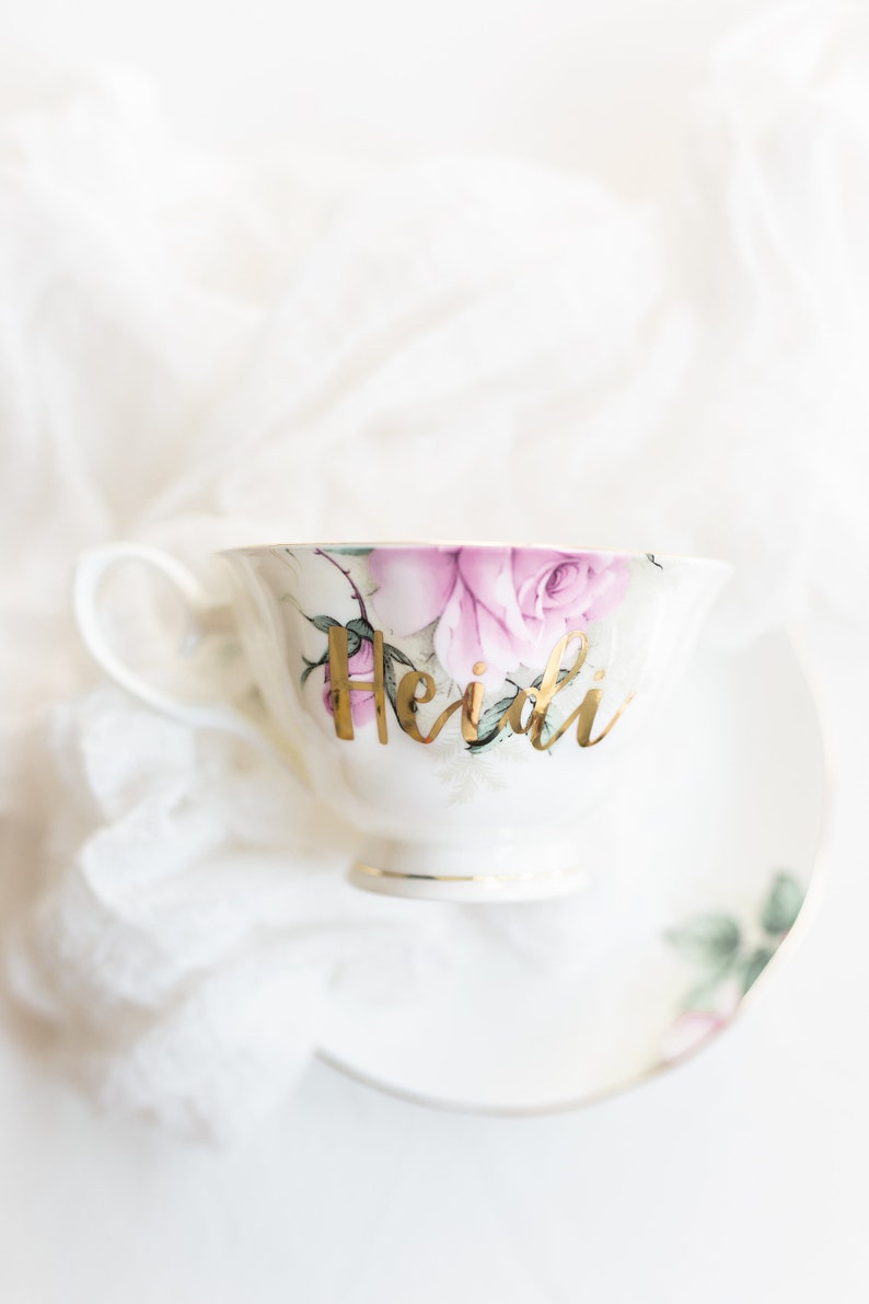 Tea Cup Personalized Tea Cup Custom Tea Cup Tea Lover Etsy