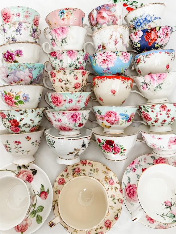 IMPERFECT Bulk Tea Cups & Saucers With Minor Imperfections Mismatched  Teacups Tea Party Discount Tea Cups Cheap Tea Cups Teacup Lot 