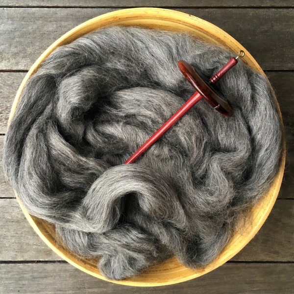 Natural Gray Gotland Wool Top from Sweden Top Roving Spinning Fiber - 4 ounces