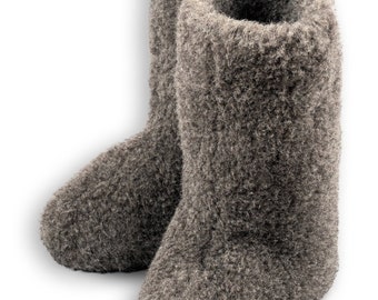 Size 11 WOMEN/'S MERINO WOOL BOOTS WARM COZY SLIPPERS MOCCASINS CHUNI GREY