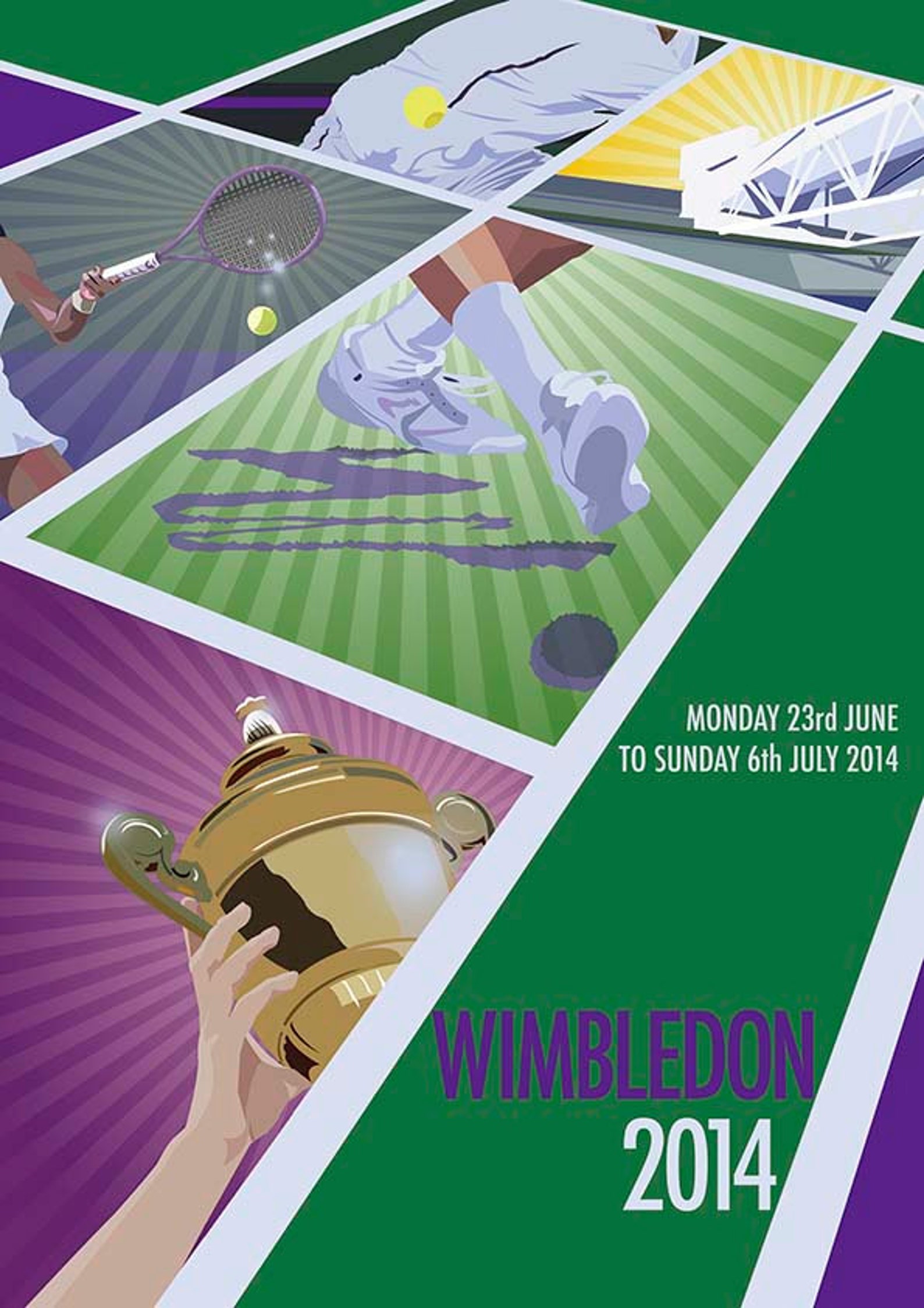 Wimbledon 2014 Poster 12x16 inches 30x40 cm Etsy