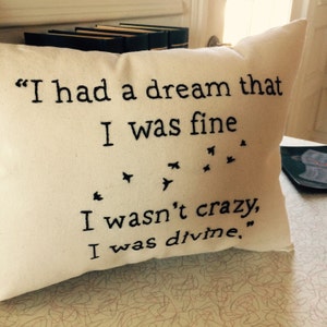 Handmade Embroidered Canvas Lana Del Rey Lyrics from the Film &quot;Big Eyes&quot;