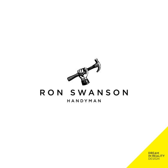 Handyman Logo Hammer Logo Vintage Hand With Hammer Design Etsy