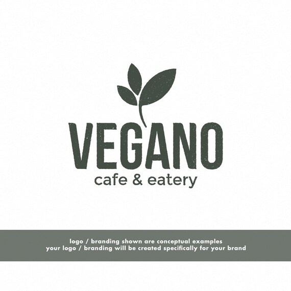 Custom Logo Design Cafe Logo Vegan Food Brand Logo Food Logo Etsy
