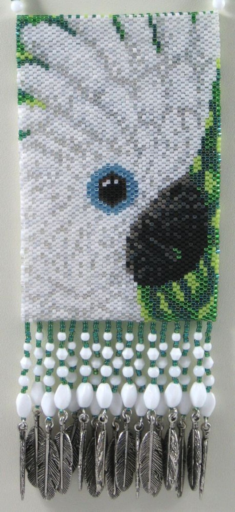 Cockatoo Attitude Beaded Amulet Bag Necklace or Wall Art Etsy