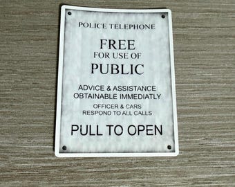 Police box Sticker, Doctor Who inspired