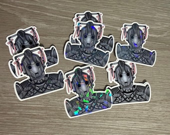 Cutesy Cyberman Sticker, Doctor Who inspired