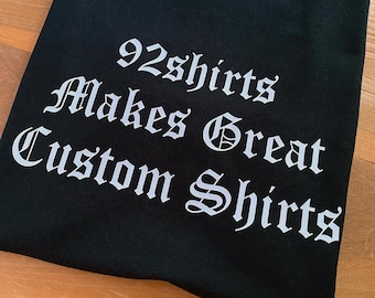Custom Old English Shirt, Custom Shirt, Personalized Old English Font Text Shirt - Custom Short Sleeve T-shirt