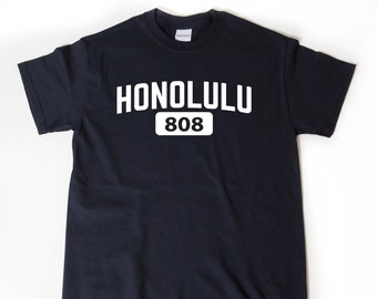 Hawaii Shirt, Honolulu 808 Area Code T-shirt, Funny Hawaii Vacation Shirt, Place Name Home State Hawaii Hawaiian Tee Shirt