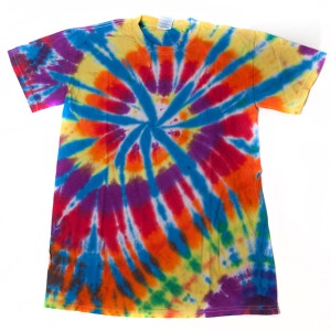 Rainbow Tie Dye Shirt - Rainbow Swirl Tie Dye T-shirt - Psychedelic Hippie Tiedye Festival Small Top