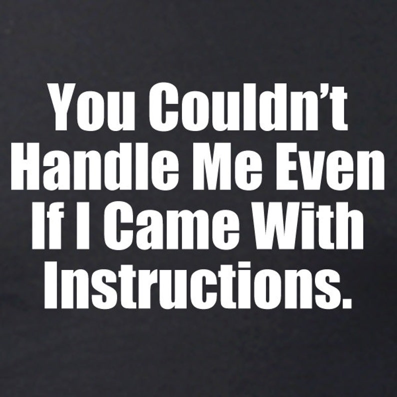 You Couldn't Handle Me Even If I Came With Instructions - Etsy UK