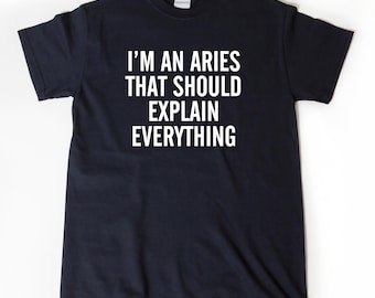 Aries Shirt, I'm An Aries That Should Explain Everything T-shirt, Astrology Gift, Zodiac Tee Shirt, Funny Aries Gift For Him Or Her