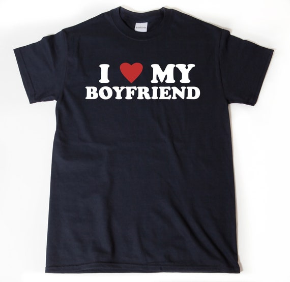 T-shirt Gildan I Love My Boyfriend - Taille M - 100% Coton - Couleur Heliconia