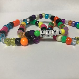 3 Kandi bracelets. Talk to you later bracelet set, Rainbow bracelet