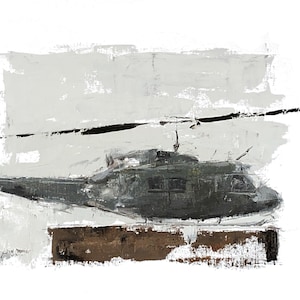 Huey Helicopter, print of original oil painting 11x17", gift for pilots, retired pilots, helicopter pilots,