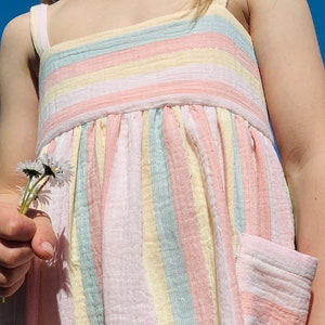Striped summer dress muslin