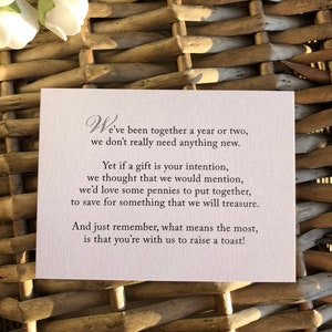 Wedding Invitation Poem for money honeymoon poem card gift information insert image 4
