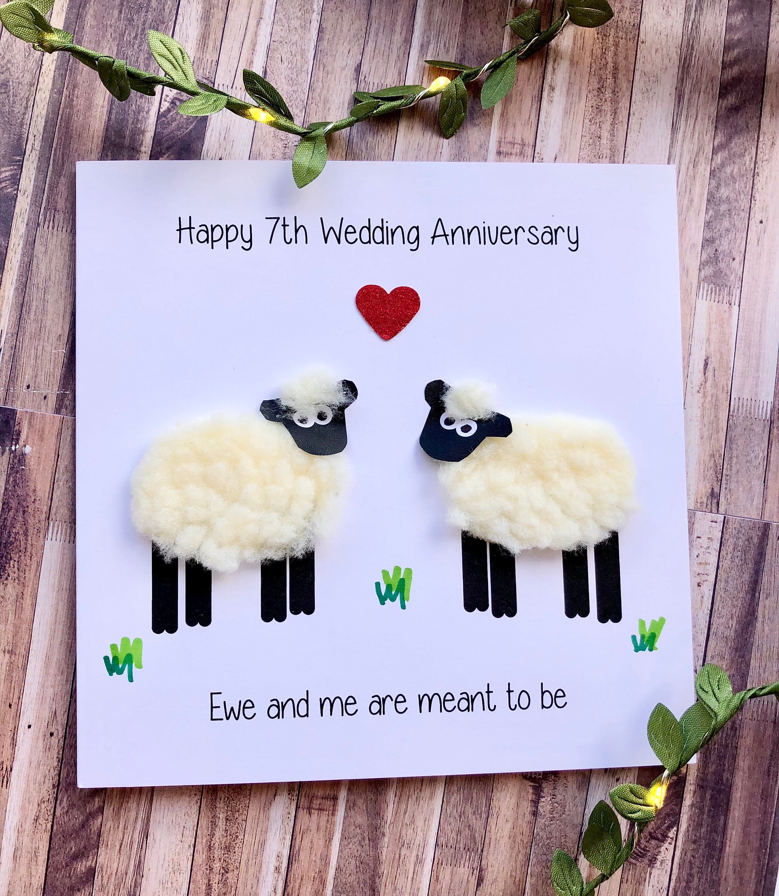 Old English Co. 7th Wedding Anniversary Card For Husband And Wife...
