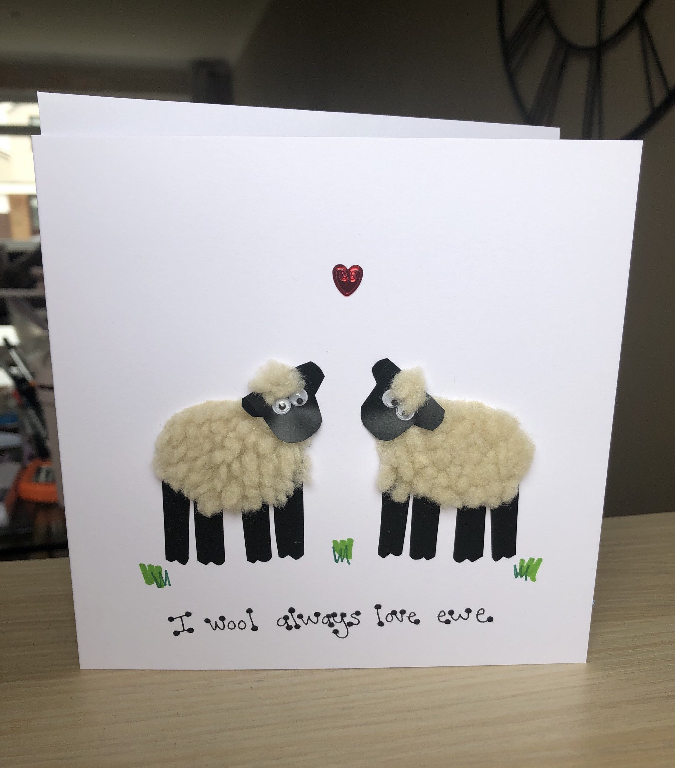Wool Ewe Sheep Personalised Valentines Day Card Wedding Day Engagement ...