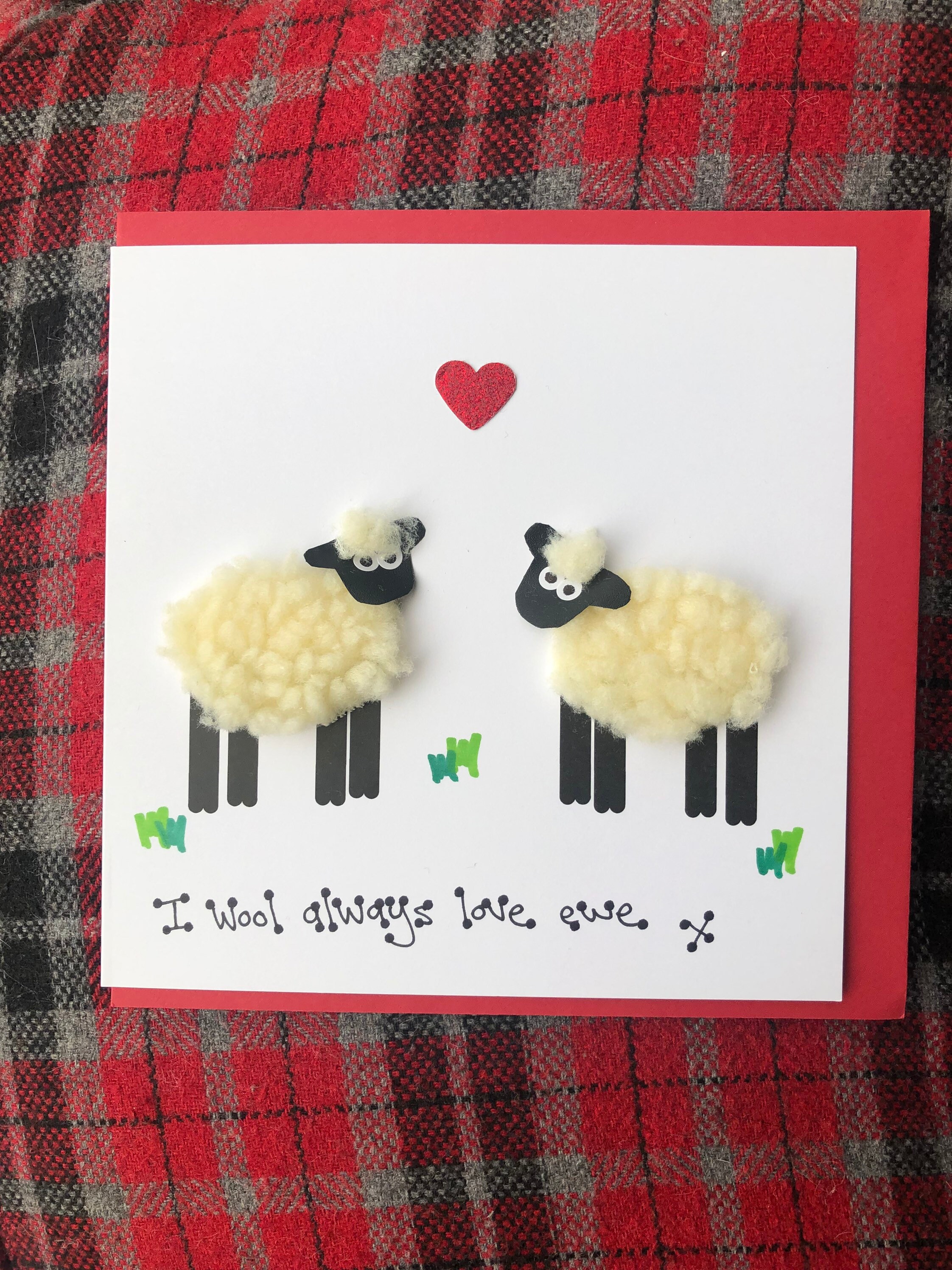 Wool Ewe Sheep Personalised Valentines Day Card Wedding Day Engagement ...