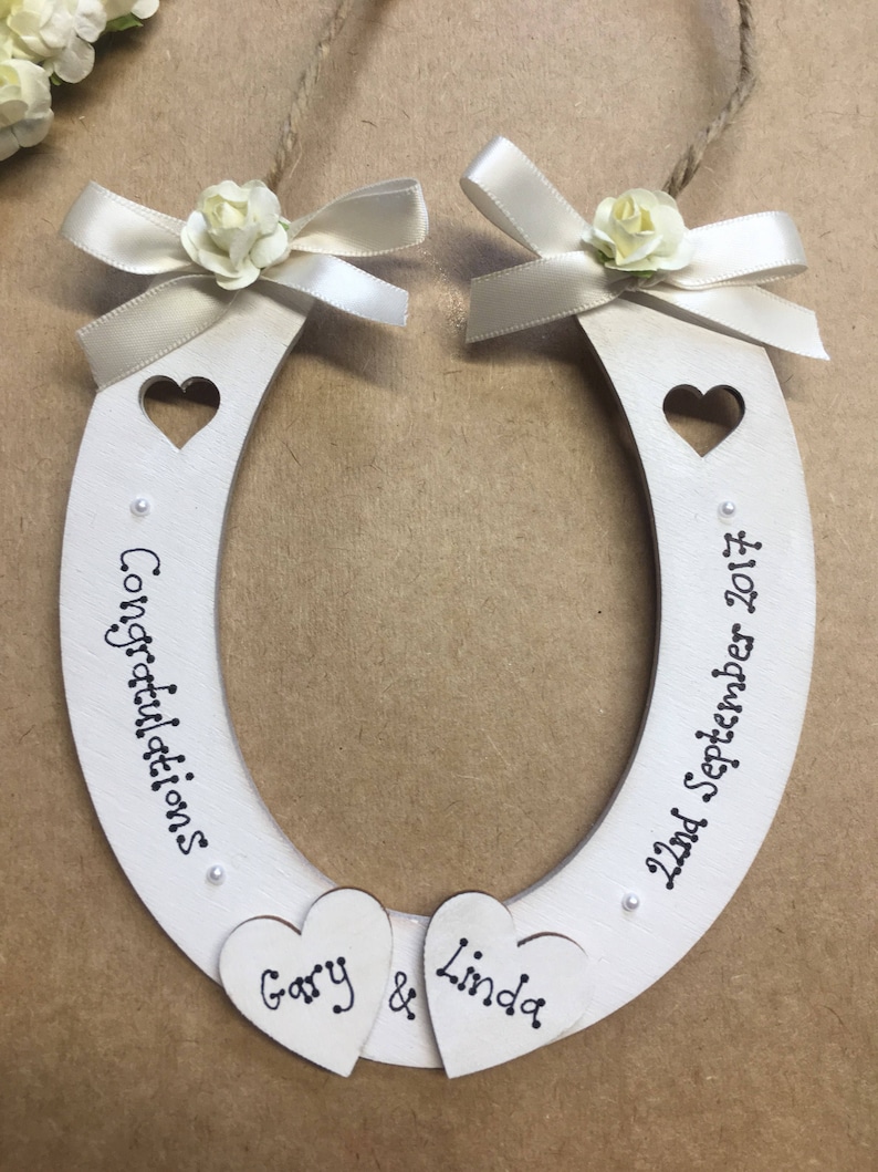 Personalised Lucky Wedding Horseshoe Gift Hanging Decoration Etsy UK
