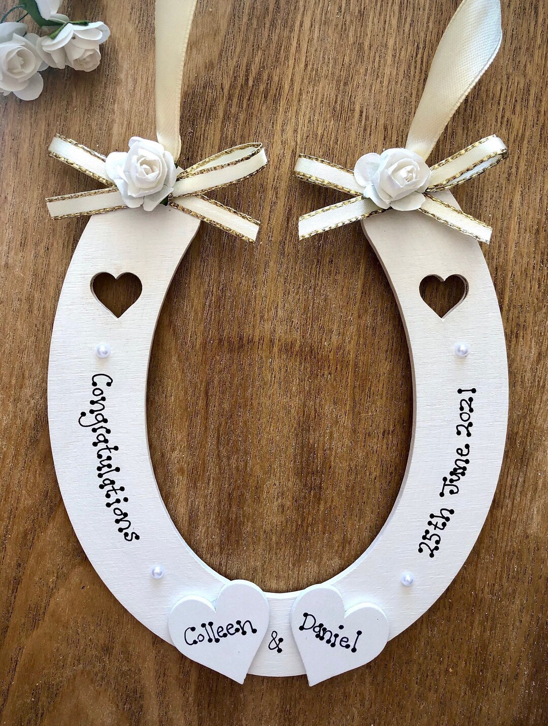 Personalised Lucky Wedding Horseshoe Gift Hanging Decoration Etsy