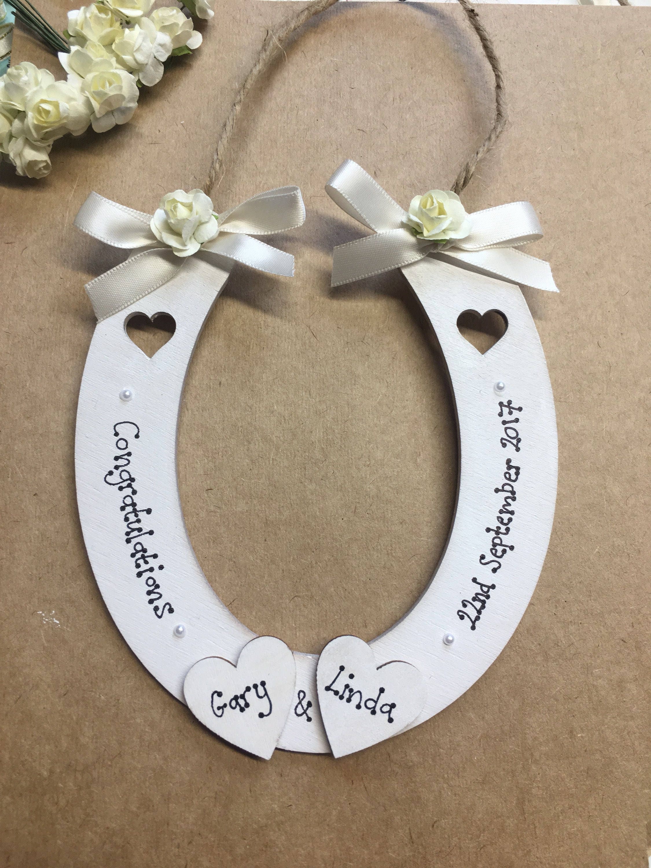 Personalised Lucky Wedding Horseshoe Gift Hanging Decoration Etsy UK