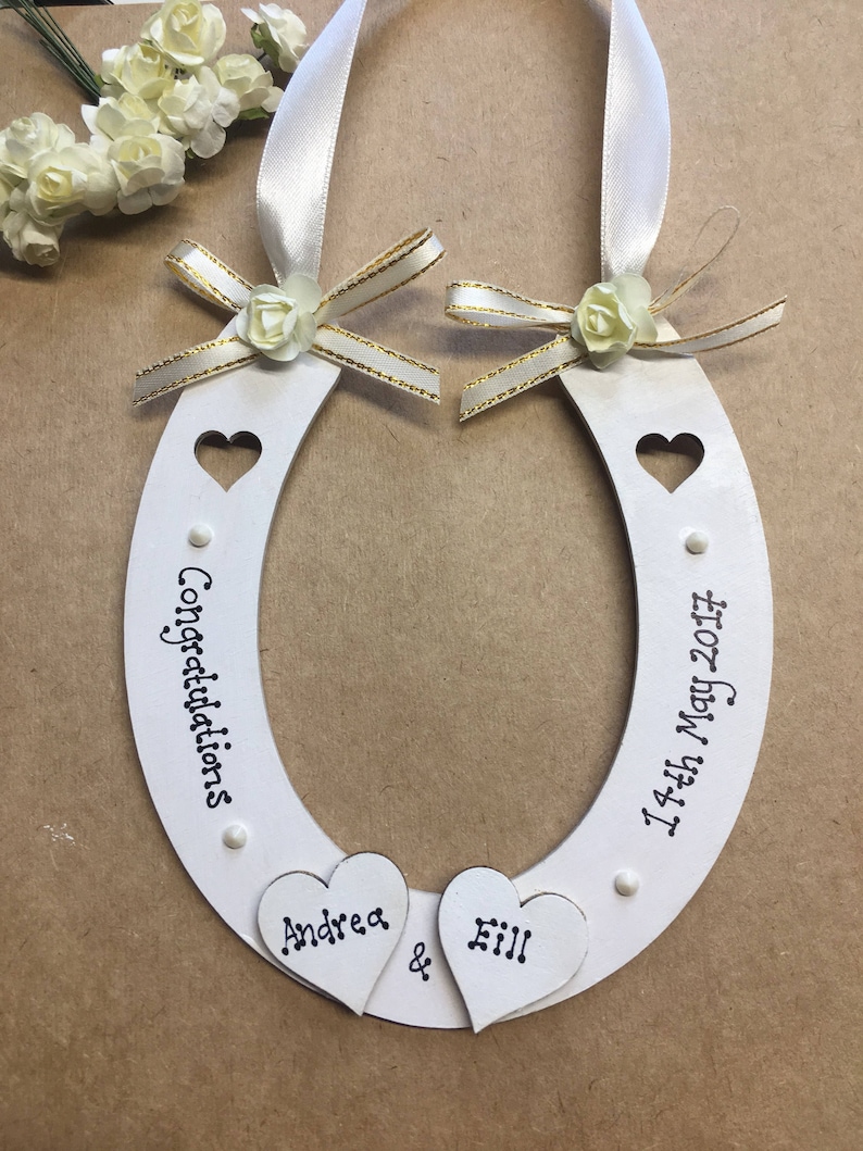 Personalised Lucky Wedding Horseshoe Gift Hanging Decoration Etsy UK