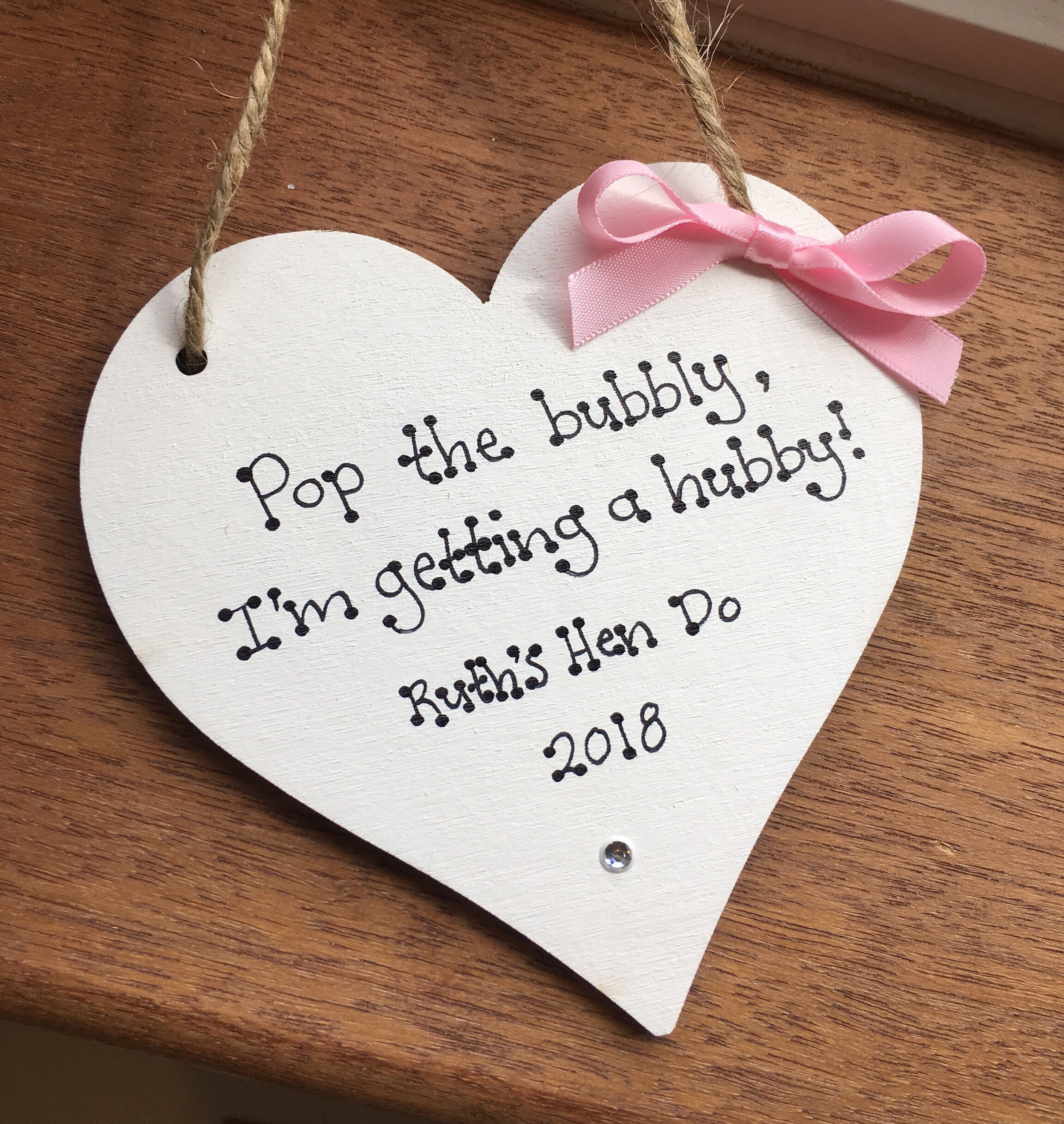 Personalised pop the bubbly hen do gift for the bride present Etsy