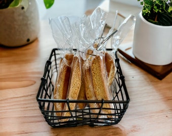 Homemade Vanilla Biscotti | Ten Individually Packaged Vanilla Biscotti | Food Gift for Husband, Birthday, Mother’s Day, Wife, and Friends