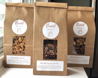 Homemade Gourmet Granola Variety Pack | Choose Any 3 Flavors | Healthy Breakfast | Vegan Snack | Granola Gift