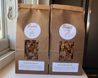 Homemade Granola Two Pack | Healthy Granola Food Gift | 8 Ounce Bags | Great Valentine’s Day Gift for Family & Friends