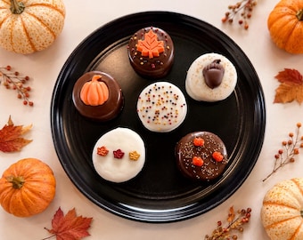 Fall Chocolate Covered Oreos | Autumn Pumpkin & Leaf Cookies | Thanksgiving Treats | Fall Gift Box