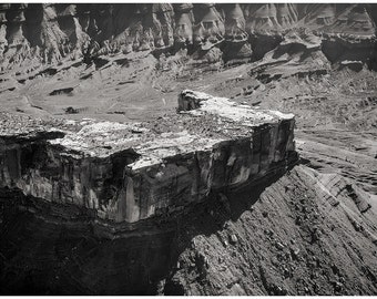 Parriott Mesa, An Aerial View: A Black and White Photograph