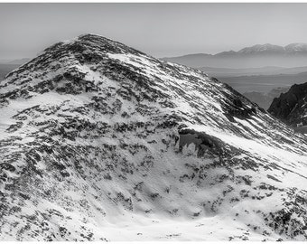 Tioga Pass Looking South, An Aerial View: A Black and White Photograph