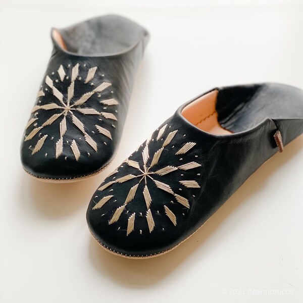 Babouche  Embroidery // Sumikuro // Dear Morocco // sheepskin  slippers  BBNK02-L  24.5cm EU40