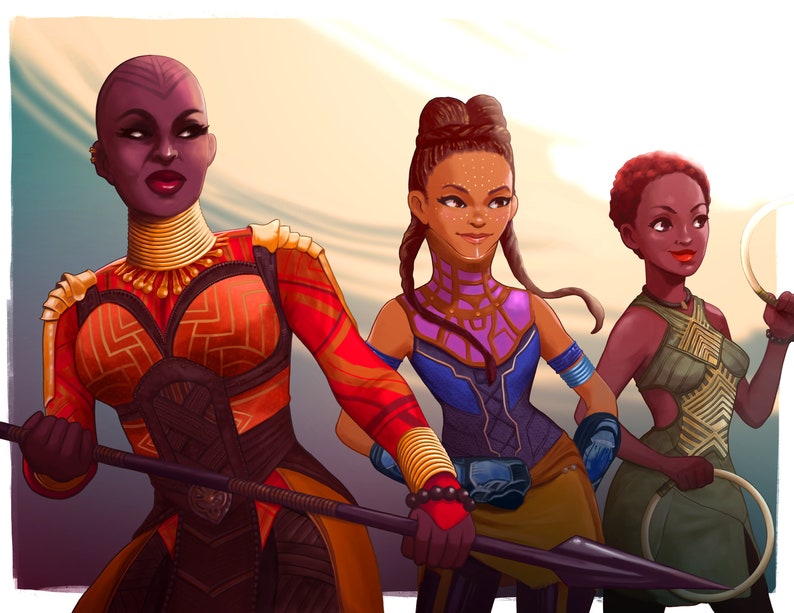 Black Panther Women Of Wakanda Marvel Comics Art Etsy - image 0