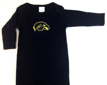 Future Tailgater Iowa Hawkeye Baby Layette Gown