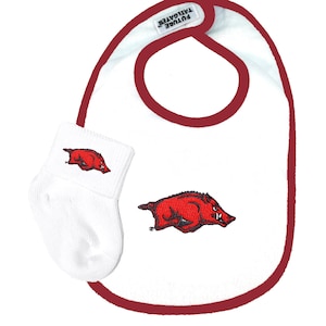 Arkansas Razorbacks Baby Bib and Socks Set
