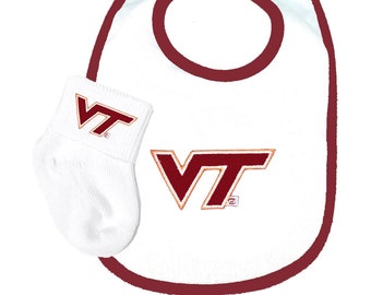 Virginia Tech Hokies Baby Bib and Socks Set