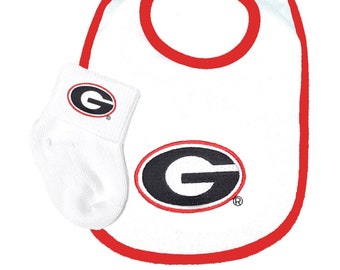 Georgia Bulldogs Baby Bib and Socks Set