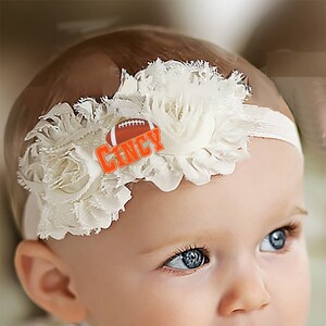 Future Tailgater Baby Shabby Hair Bow Headband for Cincinnati Football Fans